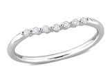 1/10 Carat (ctw) Diamond Wedding Semi-Eternity Band Ring in 14k White Gold